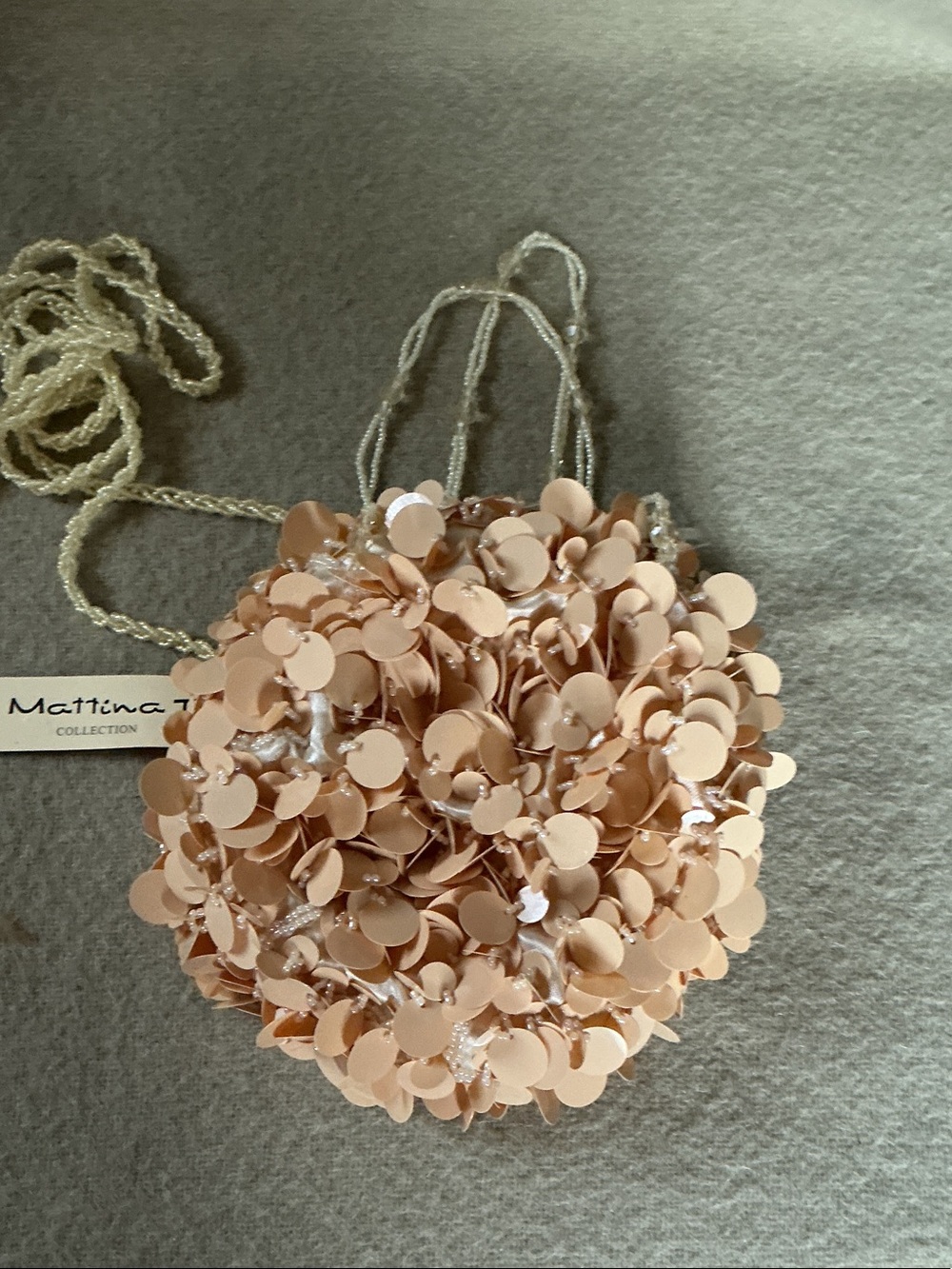 Blush Pink Sequin Floral Mini Bag